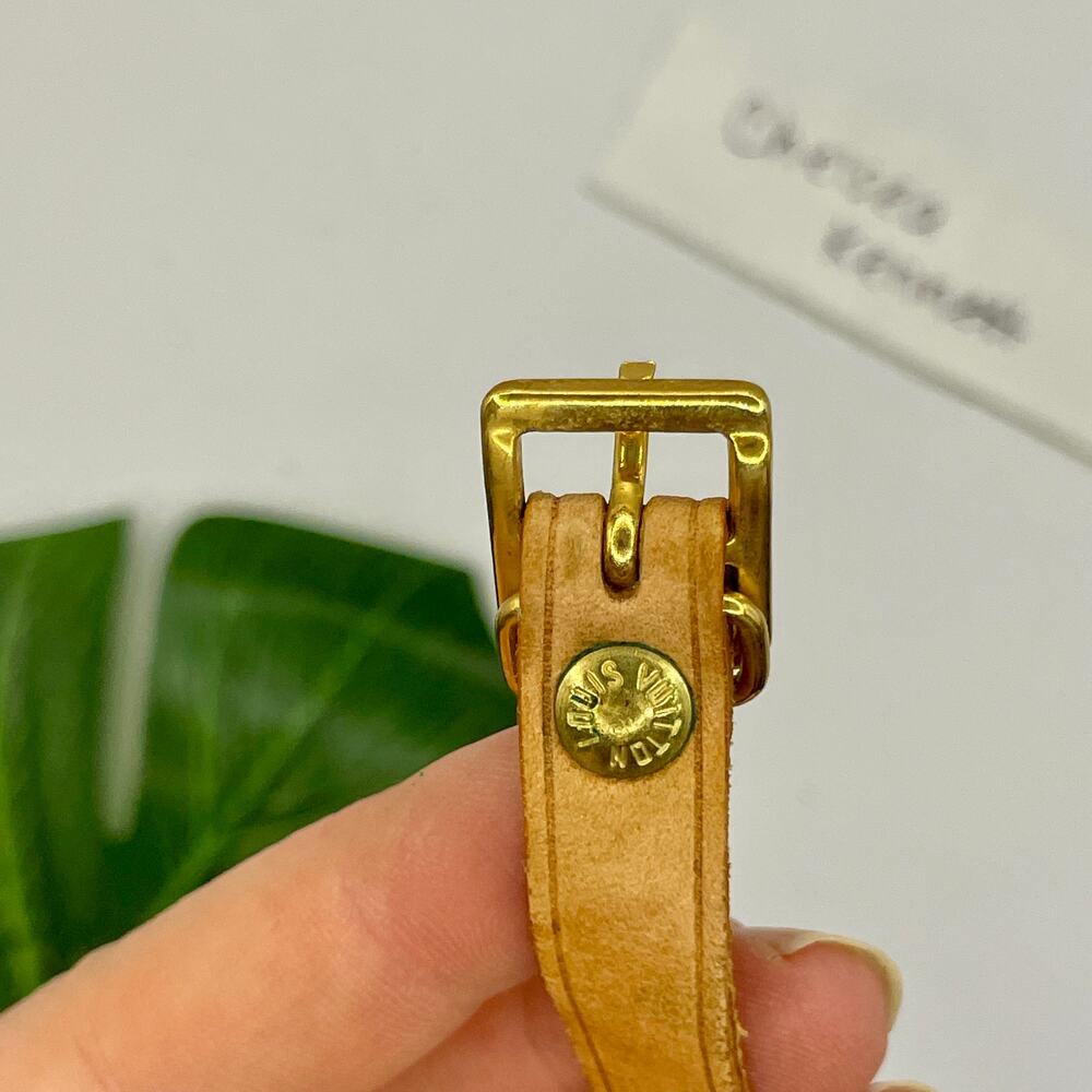 Louis Vuitton Vachetta Luggage Tag Travel Small Leather Goods SLG Authentic 0415 - Picture 9 of 10